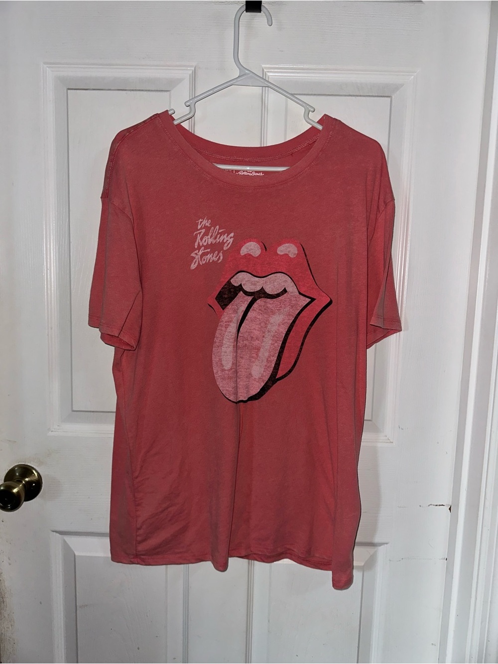 Rolling Stones Women's Band T-Shirt - Graphic - Pink Size L 12/14 Time And Tru